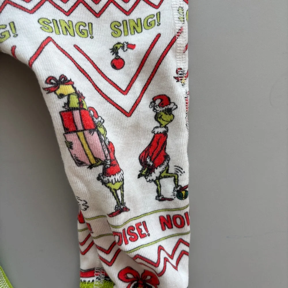 Hanna Andersson Grinch‎ Festive Kids One Piece Pajama Size 18-24M